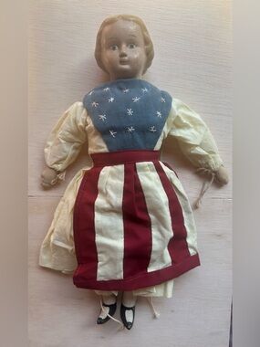 Vintage-Style Betsy Ross cloth and porcelain doll